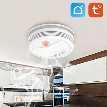 Tuya WiFi Dima Alarm, Protipožarna Zaščita Dima Detektor Za Požarni Alarm Home Security System Gasilci, Dim Senzor