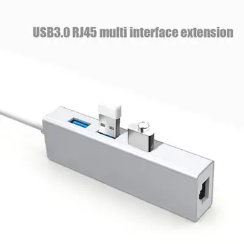 Premije za Razširitveno Postajo Široko Združljivost USB3.0 Ethernet LAN Gonilnik Omrežne kartice-free 2 v 1, USB Hub
