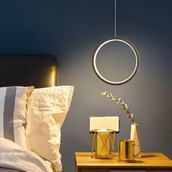 Nordijska lesk okrogli LED stropni lestenec za dom vzmetenje svetilke razsvetljave v zaprtih prostorih postelji Neodvisno luči Jedilnico bar dekor