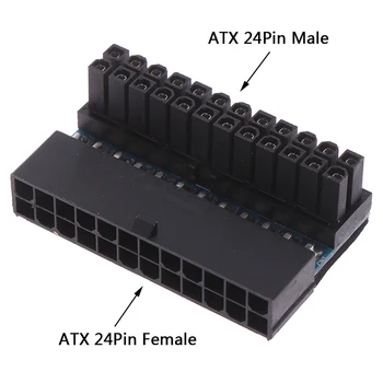 2Pcs/veliko 24Pin ATX 90 stopinj 24 pin za 24pin Vtič Napajalnika Motherboard napajalnih Spojnikov Modularne za Napajalni Kabli
