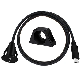 USB Tip-C 3.1 Moški-Ženska Podometno Montažo Kabla Kabel Podaljšek Adapter za Žične Linije