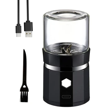 2X Mini Električni Mlinček za Prenosni Vanilije Mlinček USB Polnilne Mlin Z Ščetka za Čiščenje Za Čaj Rožmarin