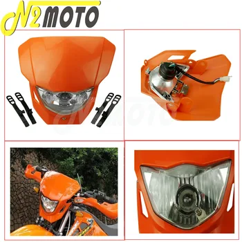 Dual Sport Umazanijo Kolo Naked Motocikla Glavo Svetlo Oranžno oziroma obrobe Žarometov Za Suzuki RMX 450 450Z 250 DR200 RM85 Enduro Lučka