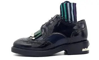 Moda Krog toe Tassel Kovinski Derby Čevlji Pravega usnja poročni Čevlji Oxford Priložnostne čevlji ročno Izrezljane Brogue moški čevlji
