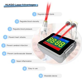 Rdeče Laserske Svetlobe Kri Tanjša Laser Terapija Naprave LLLT Laser Watch Izboljšujejo Pretok Krvi