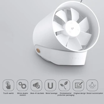 Original Nk Mini Fan Prenosni Ventiladors Usb Mijia Fan Ultra Tiho Smart Touch Poletje Hladilnik Dvojni Listi Namizni Ventilator