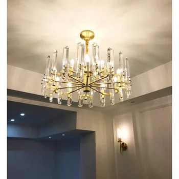 Led Luči Sodobnih luksuznih kristalni Lestenec Ameriški stil dining osvetlitev sobe villa posteljo, ki živijo dekorativni