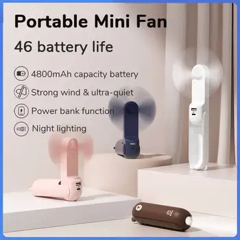 Prenosni Ventilator, Mini Ročni Ventilator za Hlajenje USB 2000mAh Napolnite ročni Majhen Žep Ventilator z Močjo Banka Svetilka Funkcija