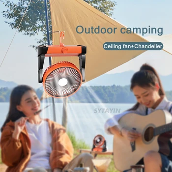 Na prostem, Potovanja, Camping CeilingFan Polnilna Prostem Mini Fan Doma Namizni Ventilator z LED Nočna Lučka za Večfunkcijsko gospodinjski Aparati