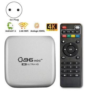 VZPON-2X Q96 Mini Plus Tv Box 5 G + Wifi Smart Tv Box Amlogic S905W 4 64Bit, Core 4Gb + 32Gb Wifi Media Player Top Box-EU Plug