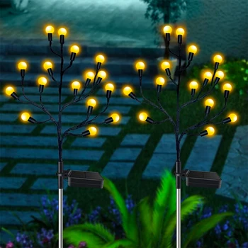20LED Sončne Firefly Drevo Luči Vrt Dekoracijo Poti Sončne Svetilke na Prostem Nepremočljiva Krajine Dvorišče Travnik Teras Svetlobe