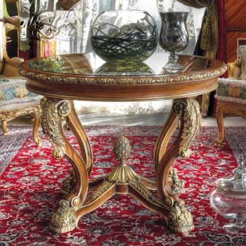 Čaj tabelo, marmorja, Evropski stil masivnega lesa, dnevna soba, pohištvo, majhno okroglo mizo, mizo čaj, kava miza, vklesan