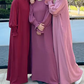 Navaden Abaya za Ženske Krep Cvetlični Hlačnice Islamska Oblačila Ramadana Muslimanska Molitev Dolgo Obleko Notranje Obleke Dubaj turško Haljo