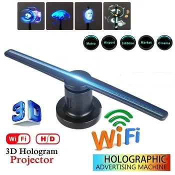 EU Plug 3D 224pcs LED Wifi 16GB Holografski Projektor Zaslon Fan Hologram Oglaševanje Player LED Projekcijski Zaslon ACEHE