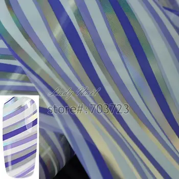 Srebrna Vijolična Bela Trak Slog Nail Art Transfer Folijo, Papir Nasvet Nalepke Nohti Obrti Dekoracijo Novo Modno Oblikovanje GL93
