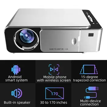 1080P Multimedijski Sistem Smart TV Mini Prenosni Projektor 30-150 Palčni LCD Projekcija Tehnologije Z Daljinskim upravljalnikom za Potovanja
