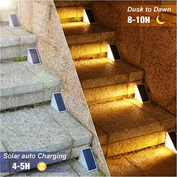 Nova Sončna LED Osvetlitev Stopnišč 6 Pack Triangle Korak Svetilke Nepremočljiva Prostem Led Krova Dekor za Korak Dvorišče Pešpot Verandi in Procesi