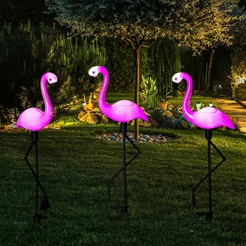 3 In1 Sončni Vrt Svetlobe Ustvarjalne Flamingo Krajine, Vrtne Svetilke, Vodotesne Sončne Poti, Dvorišča Luči za Zunanjo Razsvetljavo