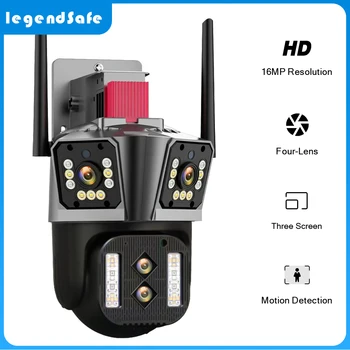 LegendSafe 16MP Štiri Lenes tri-Zaslon 10X Hibridni Zoom WiFi IP Zunanja Kamera PTZ Auto Tracking Nepremočljiva Varnosti Cam