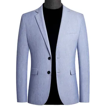 Korejski Slog Moških Slim Jopič Čisto Nov Luksuzni Poslovni Priložnostne Obleko Moški Jopiči Za Formalne Poročne Obleke Design Moško Obleko, Modra, Siva