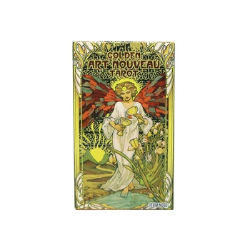 2022 Novi Zlati Art Nouveau Tarot Karte, za začetnike in PDF Guidbook Krova igre Usoda, Prerokovanje Kartice