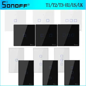 Sonoff T1 T2 T3 TX Serija Wifi Stenske Luči Stikala Pametni Dom Dotik/App/433MHz RF/Glas Daljinski upravljalnik Delo Z Alexa EU/ZDA/VB