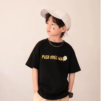 Otroška Oblačila za Malčke Poletje T-shirt majice Za Fantje korejski Modna Oblačila Otrok Koreja Kratek Rokav Tee Fant, Otroci za Otroke