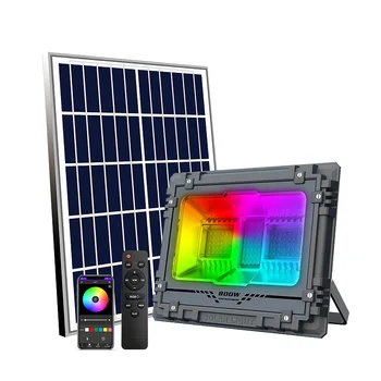 800W Sončne Žaromet Prostem 95LEDs Aluminija Varnost Lučka IP65 Vodotesen RGB Z Daljinskim upravljalnikom Za Dvorišču, Vrtni Okras