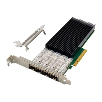 ST7329 X722-DA4 PCIe X8 10GbE Strežnik Optična Omrežna Kartica Štiri Vrata 10G SFP+Server Optični IWARP RDMA Omrežna Kartica