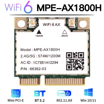 WiFi 6 AX1800H Mini pcie Dual Band Omrežni vmesnik Bluetooth 5.2 Brezžično Kartico Wi-Fi 6 2.4 G/5GHz Za Laptop/PC, Kot AX210