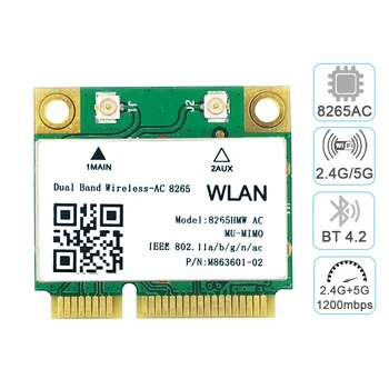AC8265 Dual Band 2,4 G/5 G BT4.2 mini PC-E za KARTICO WIFI omrežje adapter Za intel 8265NGW 8265D2W 8265HMW