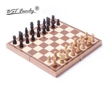 34*34 cm Leseni Šah Igra Prenosni Igre Mednarodne Šahovske Zložljiva Šahovnici Lesene Šahovske Figure Chessman BSTFAMLY I11