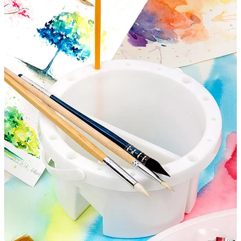Pranje Pero Vedro Prenosni Z Imetnik Pero Paleta Akvarel slika Posebne Multi-funkcijo Umetnosti Paint Bucket Teleskopsko