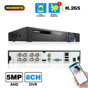 8CH AHD Video Snemalnik H. 265+ 5MP 4MP 1080P 8 Channel 6 v 1 Hibridni DVR Wifi XVi TVi CVI IP NVR Za Dom CCTV Kamere