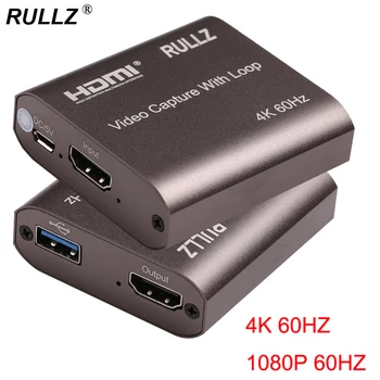 Rullz 4K 60Hz HDMI Video Capture Card TV Zanke 1080P Igra Snemanje Plošče v Živo Pretakanje Box USB 2.0 3.0 Grabežljivac za PS4 Fotoaparat