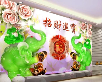 beibehang Moda svileno krpo ozadje jade carving dva luštna slona, TV ozadju stene papirjev doma dekor dekorativno slikarstvo