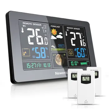 Profesionalni Brezžični Q3 Vremenske Postaje V Zaprtih Prostorih Daljinska Tipala Digitalna Budilka Ura Koledar Higrometer Vlažnost Temperatura