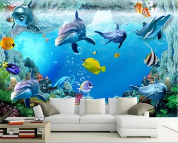 beibehang ozadje de papel parede papier peint bebang 3D morskega dna živali, morskega dna, ribe, dnevna soba, TV steno papel tapiz