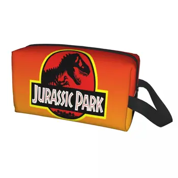 Jurassic Park Logo V Rumeno Oranžna Ličila Vrečko za Ženske Potovalni Kozmetični Pripomočki Moda Starih Živali Shranjevanje Toaletne Torbe