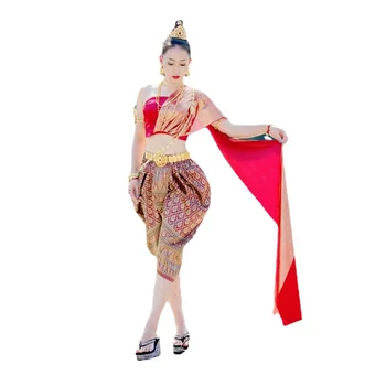 Pomlad Poletje Tajska Tradicionalna Oblačila za Ženske Hlače, Vrhovi Kitajski Folk Stil Tajski Dai Vintage Oblačila Shan Assam Kostum