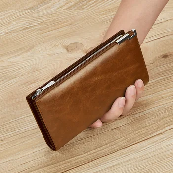 Usnjena moška denarnica moda high-end olje, vosek usnje style torbici prilagojene mobilnim telefonom, torba, velika zmogljivost kartice sim