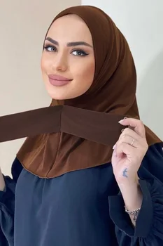 Hidžab Skp Muslimanskih Nastavljiva z Gumbom Turban Islamske Underscarf Polno Kritje Bonnet Celoten obseg Vratu za Lady Muslimanskih Moda