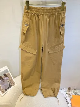 Delovne hlače z vrvico oblikovanje na noge Priložnostne moda 2023 poletje novo 0413
