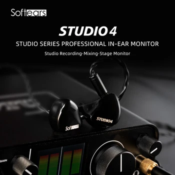 Softears Studio4 4BA Voznik in-Ear Monitorje Slušalke Štiri-Voznik Tri-Način Crossover Strokovno HiFi IEMs Studijski