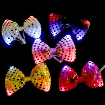 16 Barv LED Utripa Bleščica Kravato Unisex Elastiko svate Uspešnosti Halloween Novo Leto Dekoracijo Bowties Obrabe Rekviziti