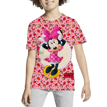 Otroci Disney T-Shirt Minnie Mickey Mouse T Shirt Dekle Otroci Priložnostne O-Vratu Kratek Rokav Otrok BoysT-majice Božično noč Čarovnic