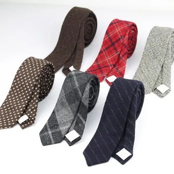 Komercialni Luksuzni 100% Volne Kravato Klasične Barve Dick Pozimi Kravatni Mens Toplo Neckties Oblikovalec Ročno Evropski Stil Vezi