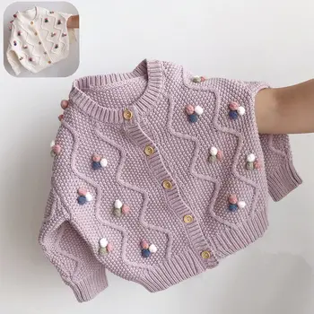 Dekliška jopica korejski otroci vrhnja pletena jopica baby puloverji jopico za dekleta najstniških oblačilih Lepe barvne kapa