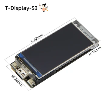 LILYGO® T-Display-S3 ESP32-S3, ST7789 1.9 Palčni LCD-Zaslon Razvoj Odbor, Wi-Fi, Bluetooth Modul, 16 mb Flash, Gumb po Meri