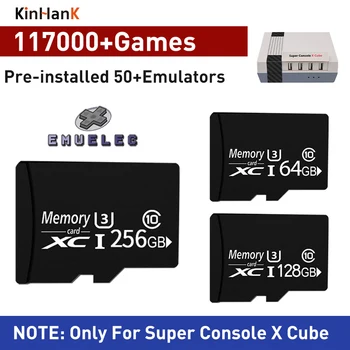 64 G/128G/256G Igra Kartice Za Super Konzolo X KOCKA Video Igra Konzola 50+ Emulators z 117000+Gmes Za PS1/PSP/DC/MAME/GLOBE/N64